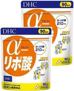 DHC Альфа-ліпоєва кислота, 105 мг у кожній капсулі, 180 капсул х 2 упаковки DHC3426-2 фото
